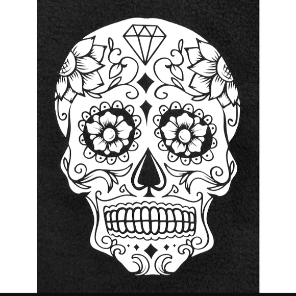 NWT NOBO No Boundaries Juniors Plush Sugar Skull Cozy Sweatshirt - Picture 3 of 8